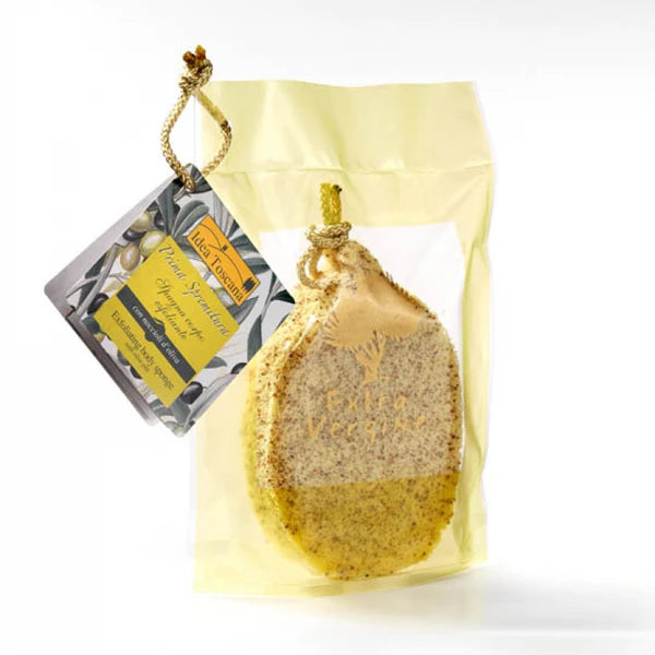 Prima Spremitura Exfoliating Body Scrub Sponge with Olive Pits - ClickThatClicks 