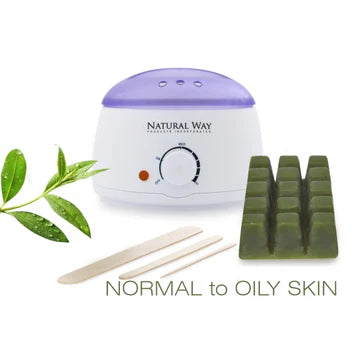Natural Way Hard Wax – Tea Tree Oil “Purify” Face & Body Wax Warmer Kit