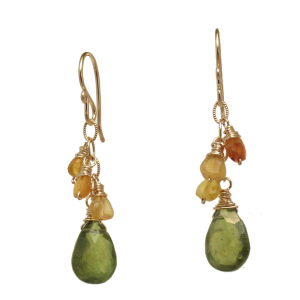 Carnelian & Idocrase Drop Earrings