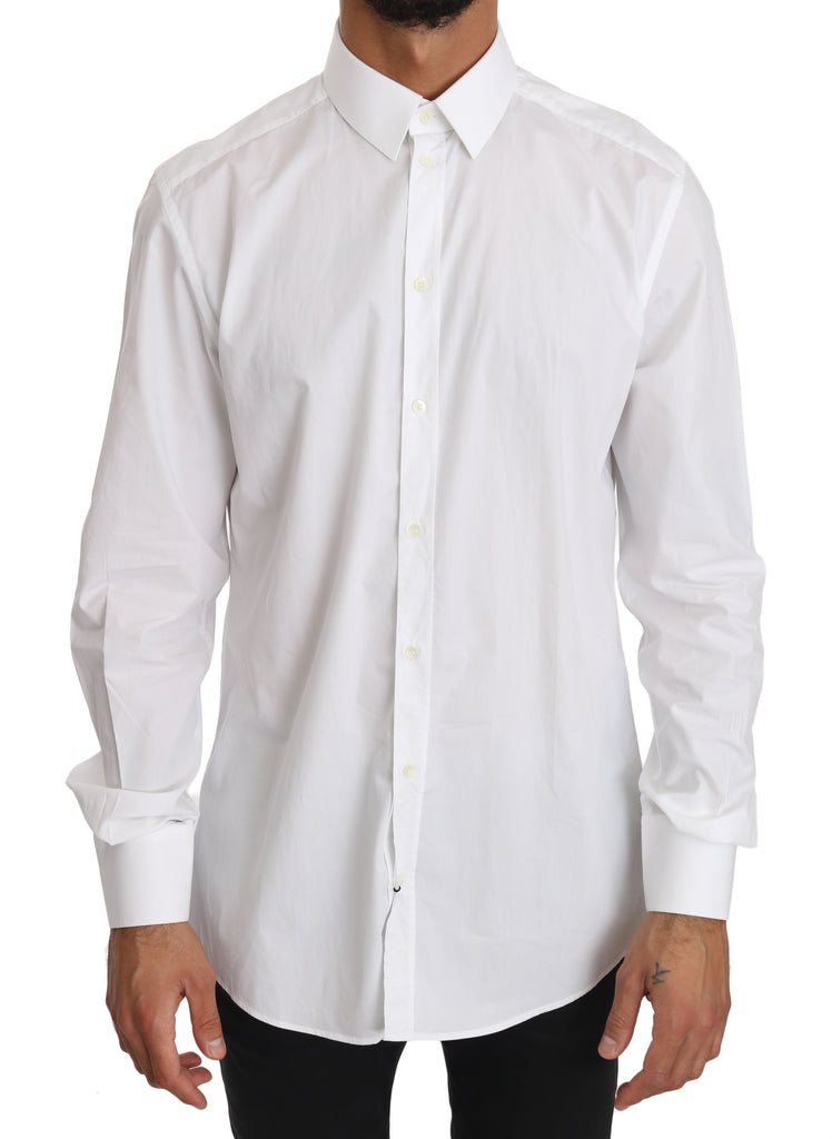 Dolce & Gabbana White Cotton GOLD Dress Shirt