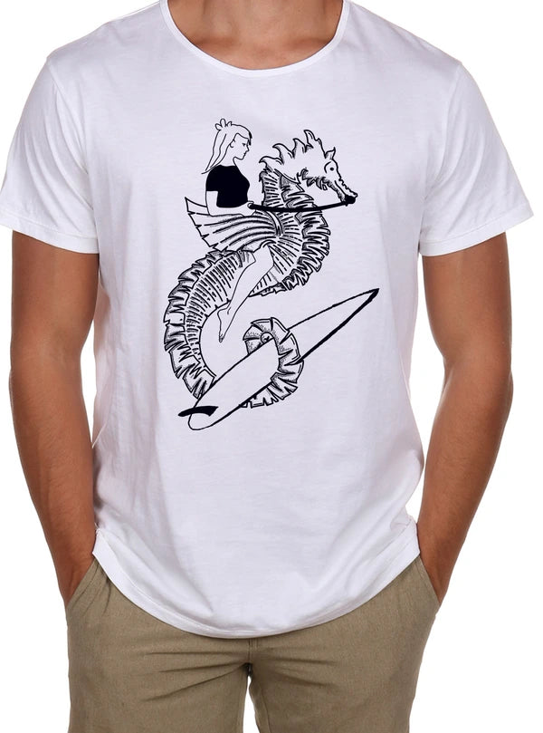 Seahorse Open Neck T-Shirt