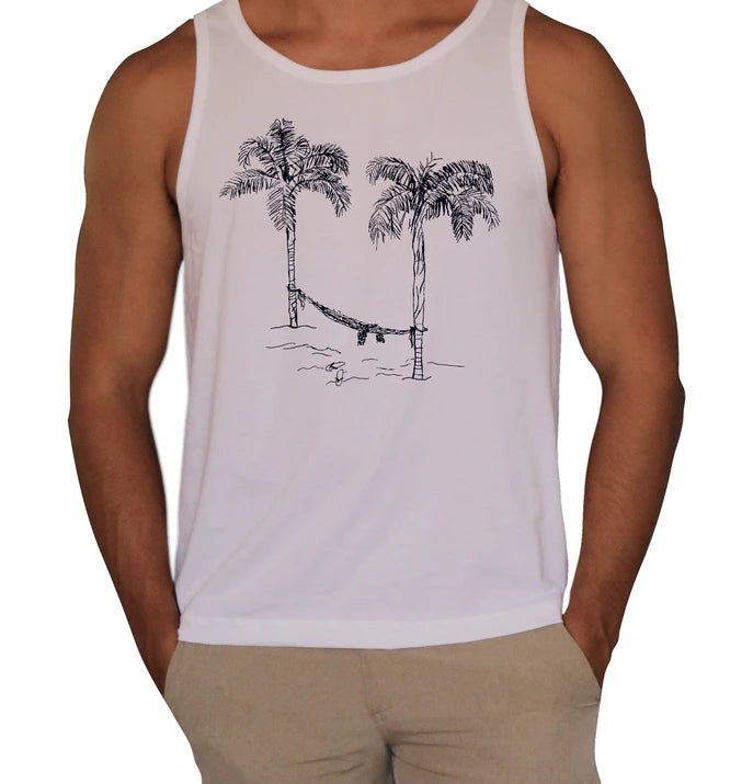 Hammock & Palm Tree Relaxed Fit Tank Top