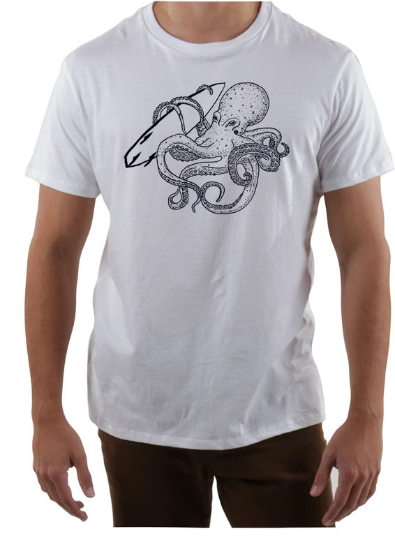 Octopus Line Art Crew Neck Tee