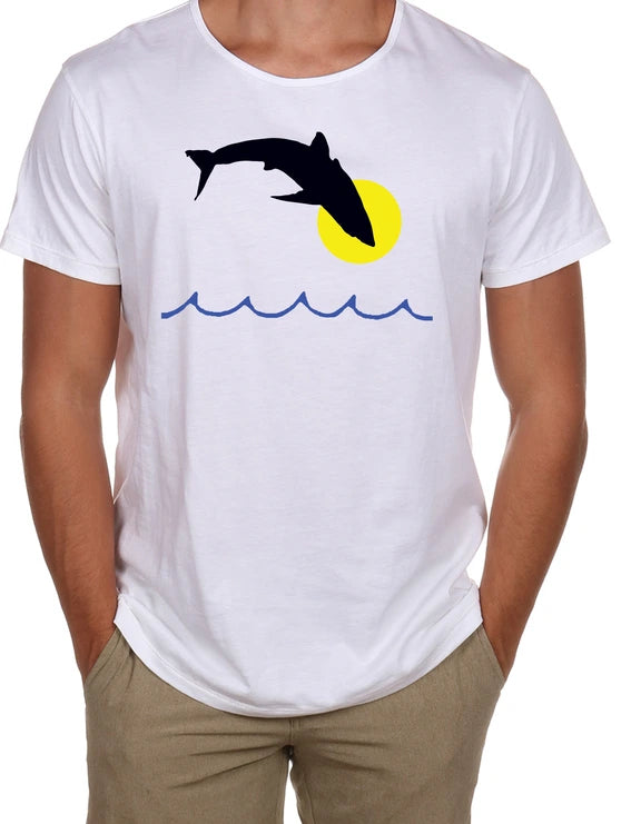 Shark Open Neck Tee
