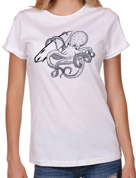 Octopus Line Art Boyfriend Tee