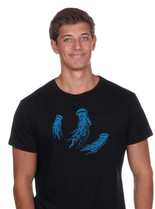 Dancing Jellies Black Shirt Crew Neck