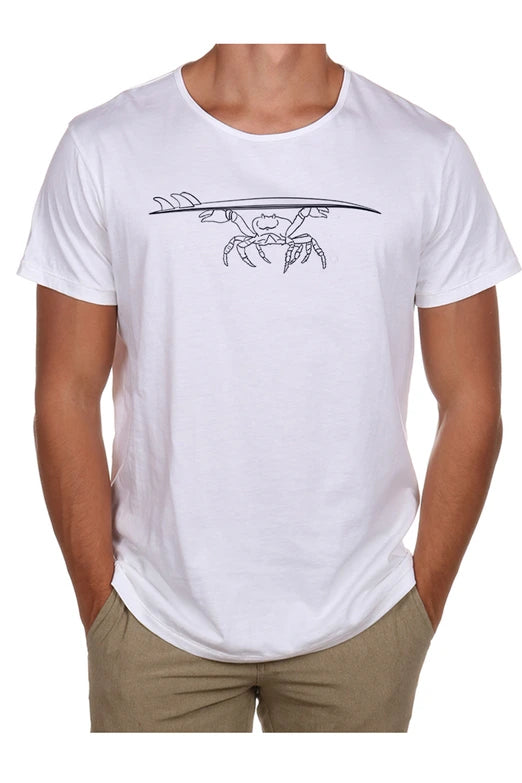 Crab Line Art Open Neck Tee