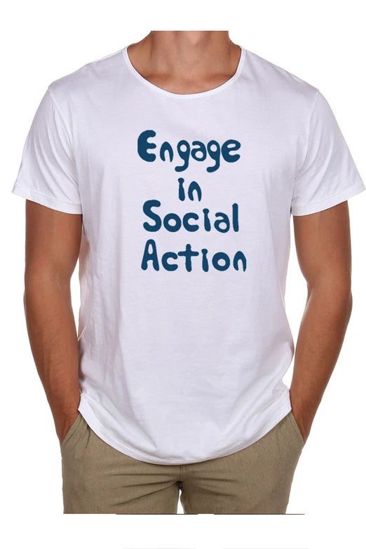 Engage in Social Action Open Neck Tee