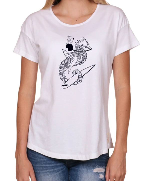 Women Seahorse Seashell Tee