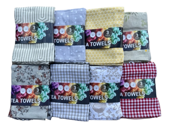 Home Assorted Tea Towels - Pack of 12