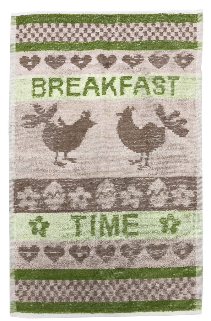 Terry Towelling Jacquard Kitchen Towel - Pack of 12