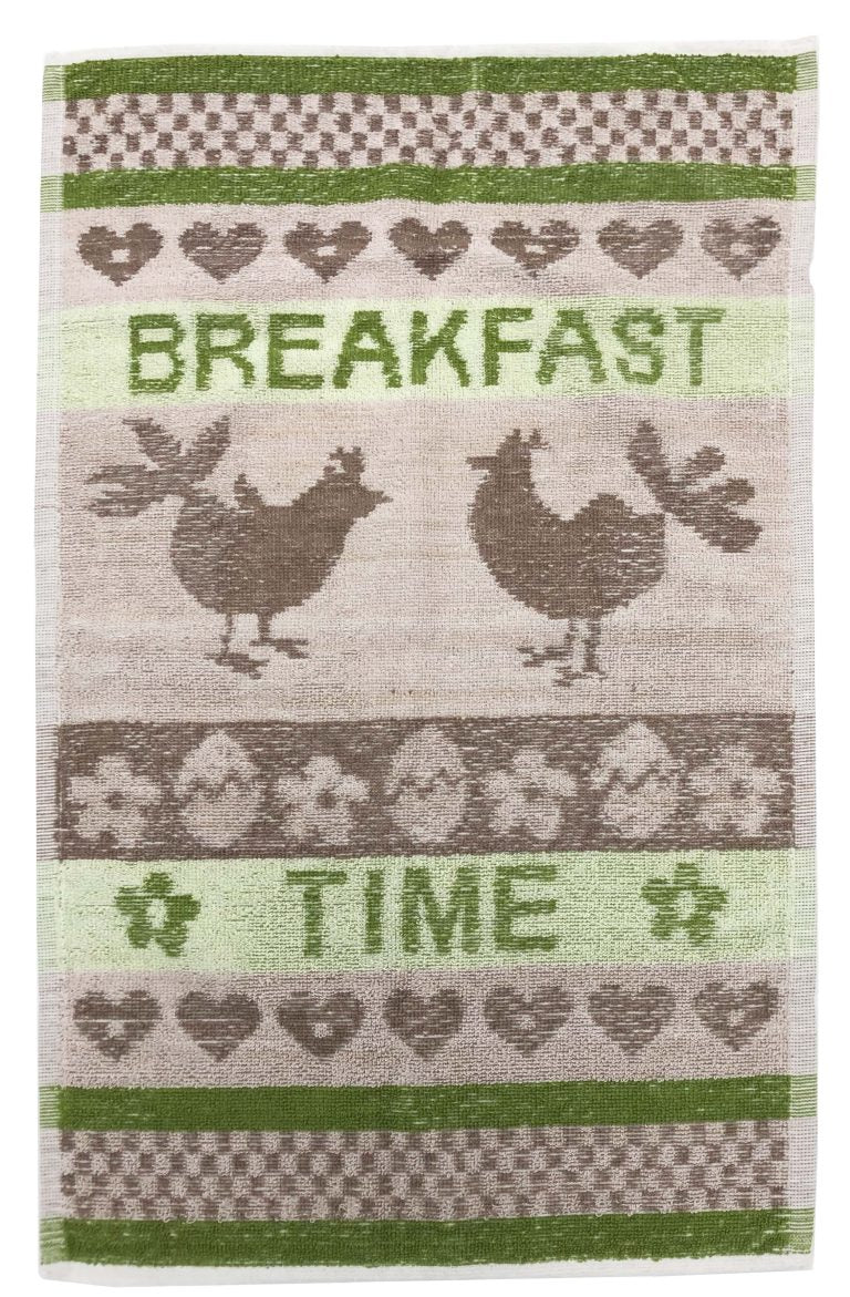 Terry Towelling Jacquard Kitchen Towel - Pack of 12