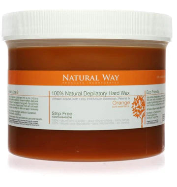 Natural Way Hard Wax – Face & Body Orange Formula Microwaveable – 24oz