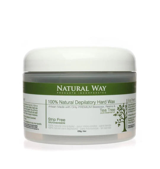 Natural Way Hard Wax – Face & Body Tea Tree Formula Microwaveable – 24oz