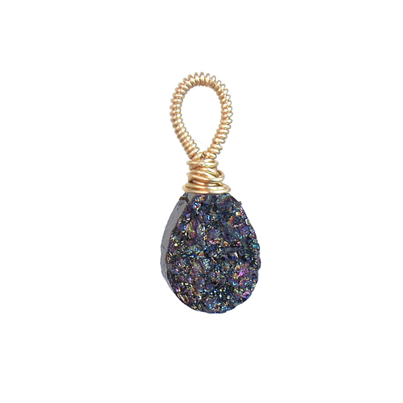 Titanium Druzy Square Pendant – Bold Sparkle Artisan Jewelry
