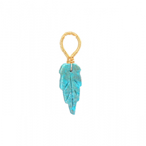 Turquoise Small Leaf Pendant – Nature-Inspired Gemstone Jewelry